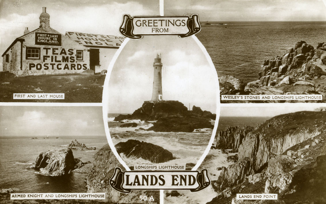balck and white postcard