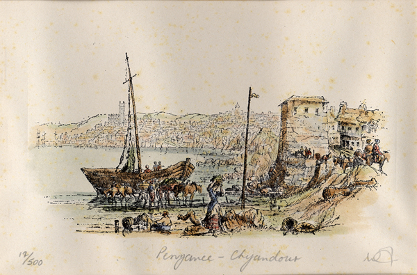 coloured etching