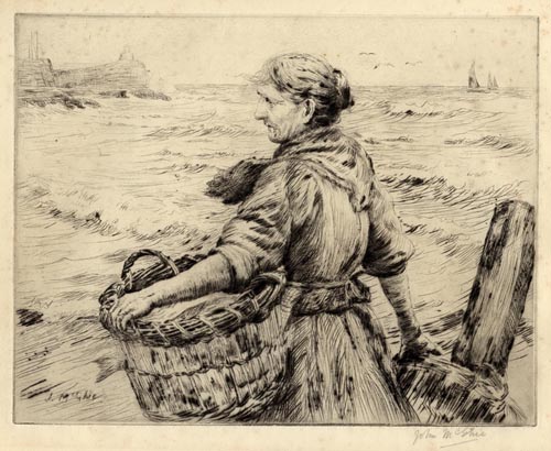 black and white etching