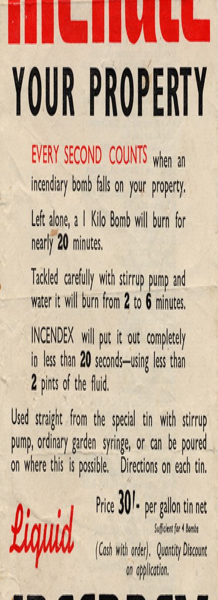 advertisement for Incendex