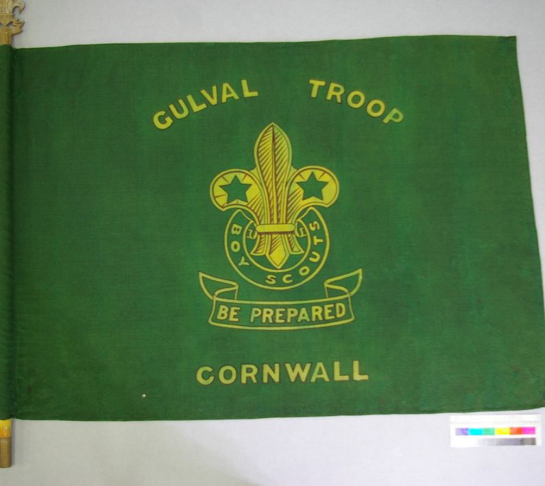 boy scout banner with carrying pole of Gulval Troop